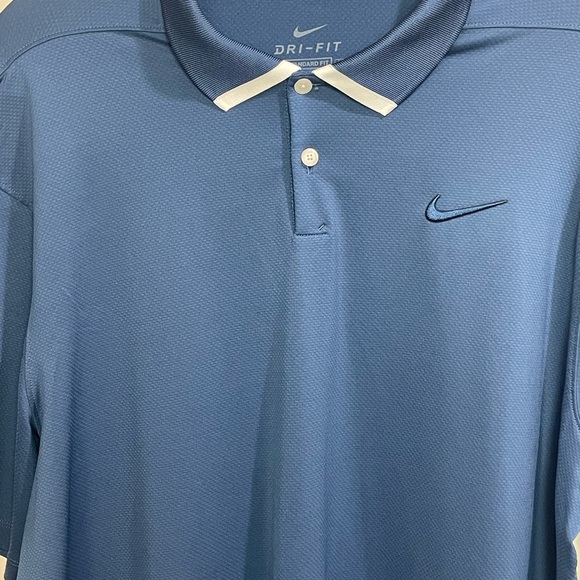 Nike Blue Dri Fit Polo Golf Shirt Size L - Picture 4 of 7